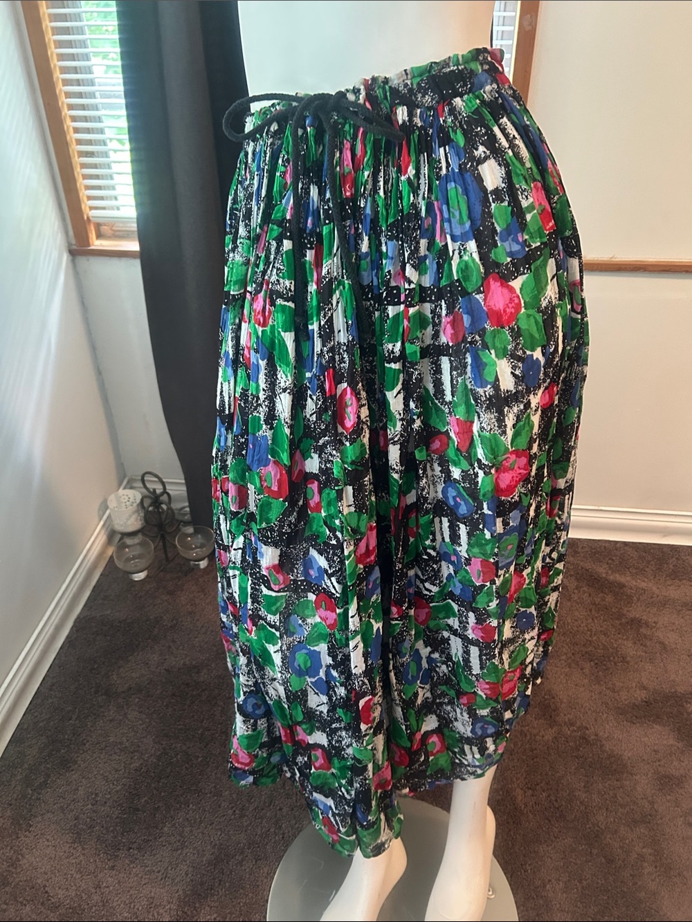 Tony France Floral Print Drawstring Women's Skirt in Multi colors